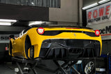2010-2015 Ferrari Carbon Fiber Rear Bumper with Tips Carbonado (VRS) Fits: 458 Italia and Spider