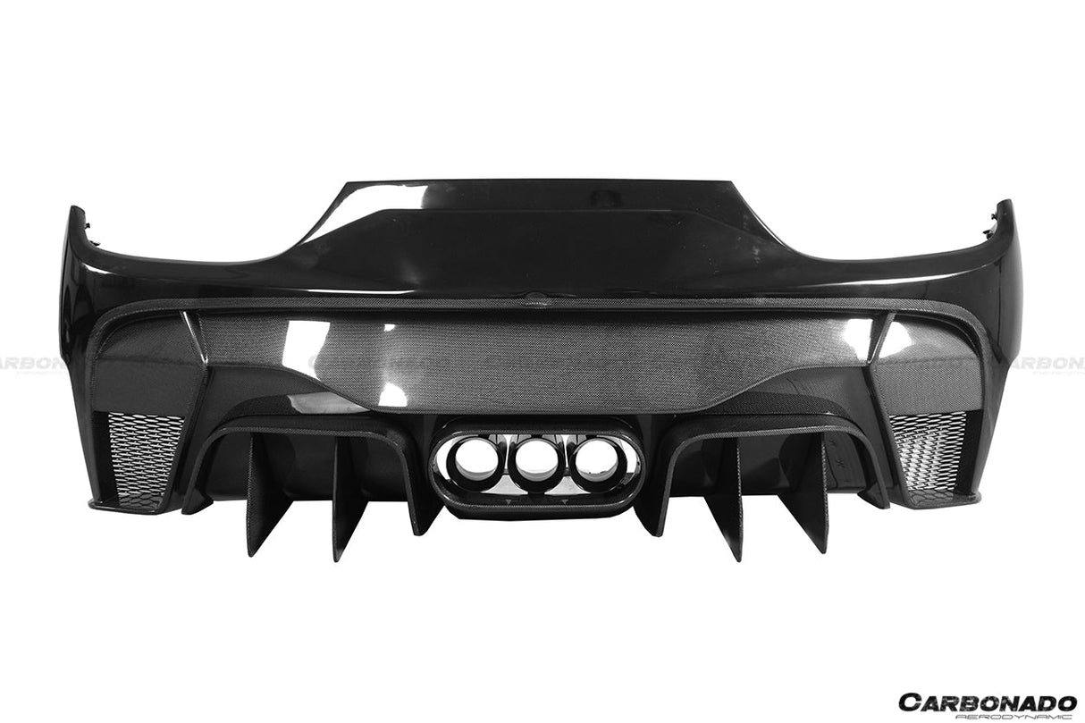 2010-2015 Ferrari Carbon Fiber Rear Bumper with Tips Carbonado (VRS) Fits: 458 Italia and Spider