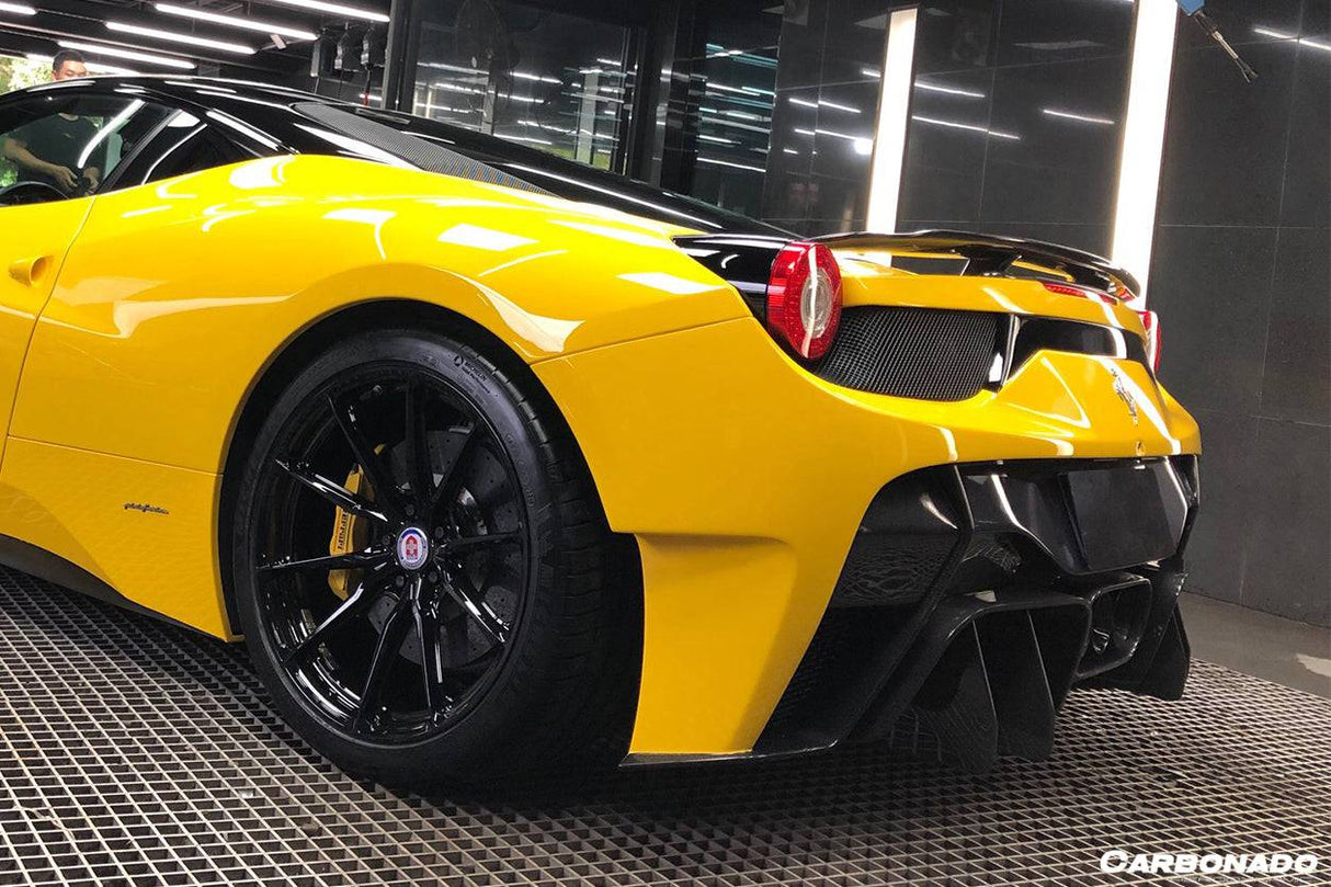 2010-2015 Ferrari Carbon Fiber Rear Bumper with Tips Carbonado (VRS) Fits: 458 Italia and Spider