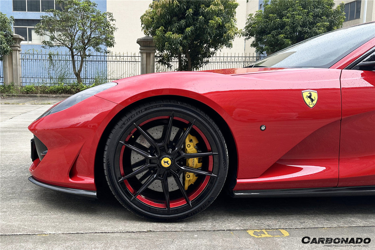 2017-2026 Ferrari 812 Superfast GTS OEM Style Dry Carbon Fiber Front Side Splitter