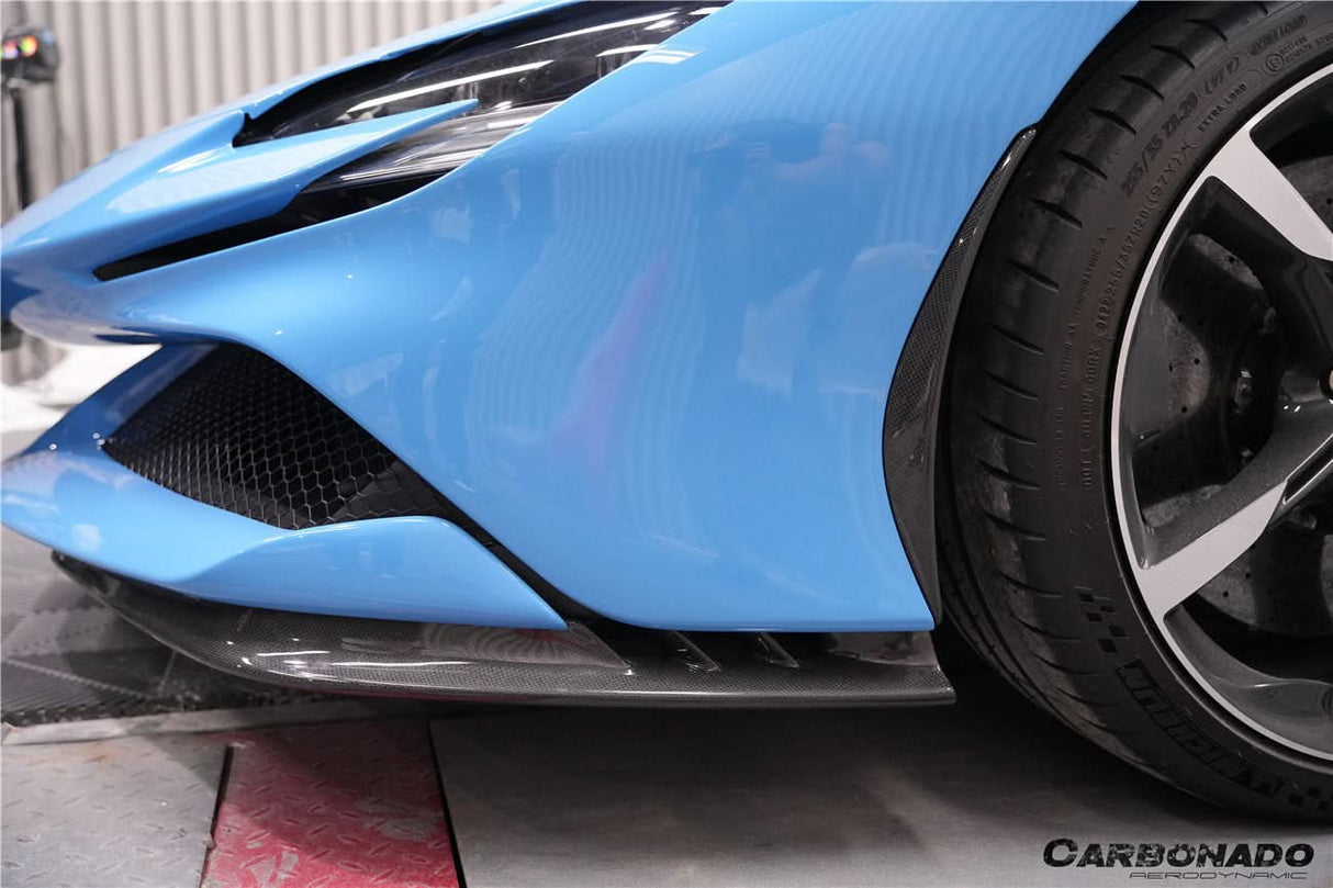 2020-UP Ferrari SF90 Stradale and Spider Autoclave Carbon Fiber Front Bumper Side Splitter DarwinPRO (OE)