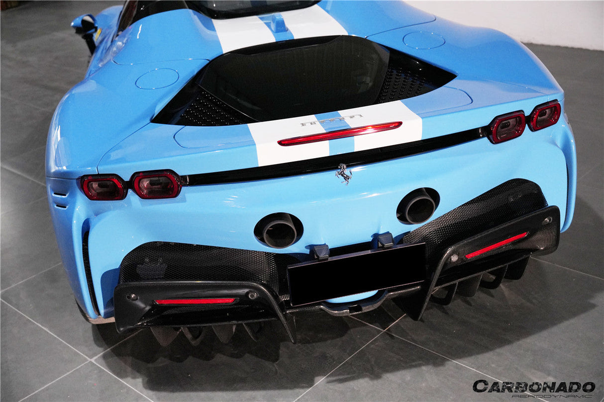 2020-UP Ferrari SF90 Stradale OE Style Autoclave Carbon Fiber Rear Diffuser