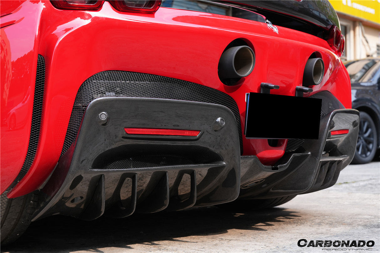 2020-UP Ferrari SF90 Stradale OE Style Autoclave Carbon Fiber Rear Diffuser