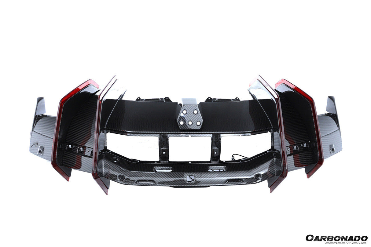 2024-UP Lamborghini Revuelto BK Style Autoclave Carbon Fiber Rear Diffuser with Canards