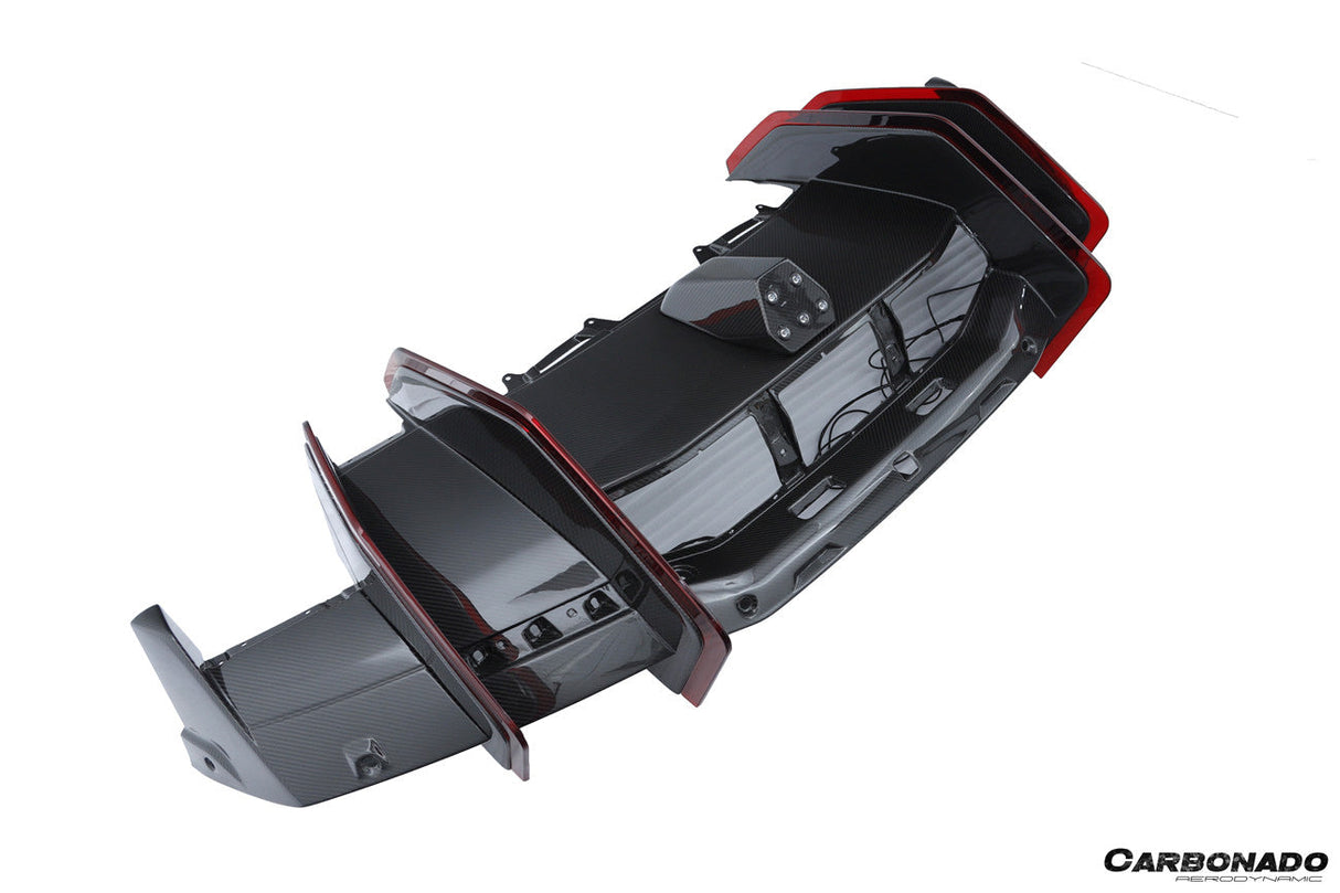 2024-UP Lamborghini Revuelto BK Style Autoclave Carbon Fiber Rear Diffuser with Canards