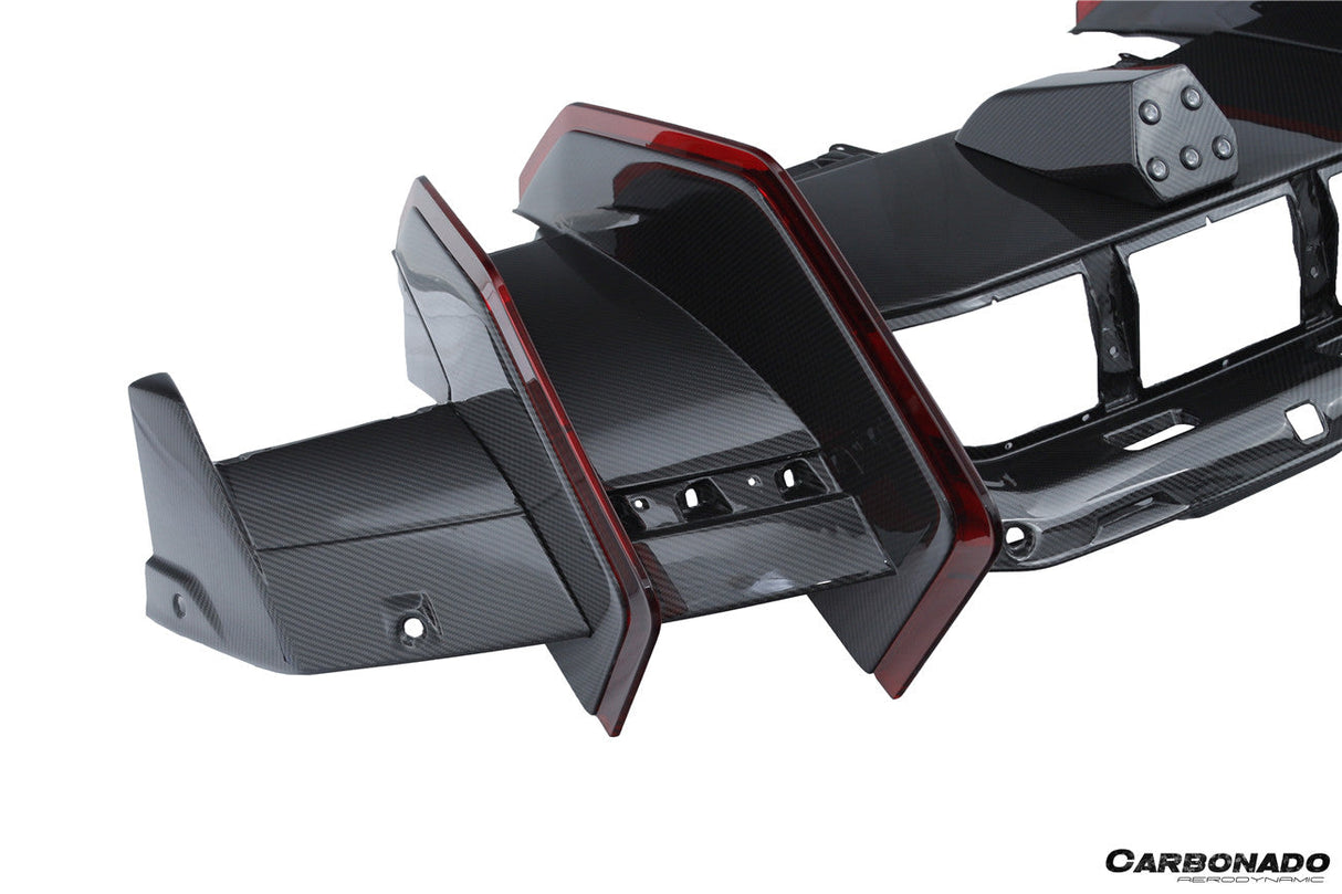 2024-UP Lamborghini Revuelto BK Style Autoclave Carbon Fiber Rear Diffuser with Canards