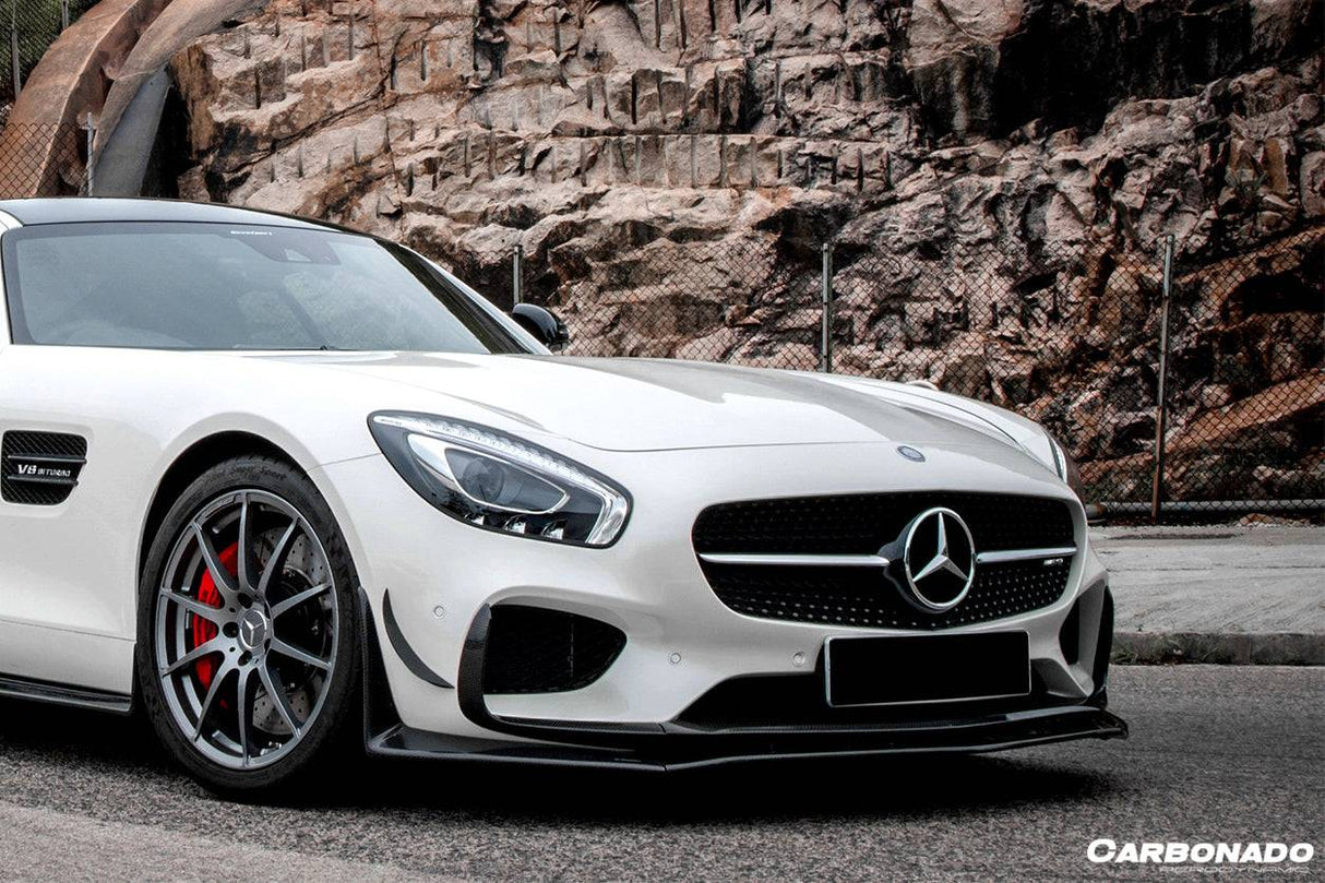 2015-2017 Mercedes Benz AMG GT  GTS RZS Style Carbon Fiber front bumper Canards