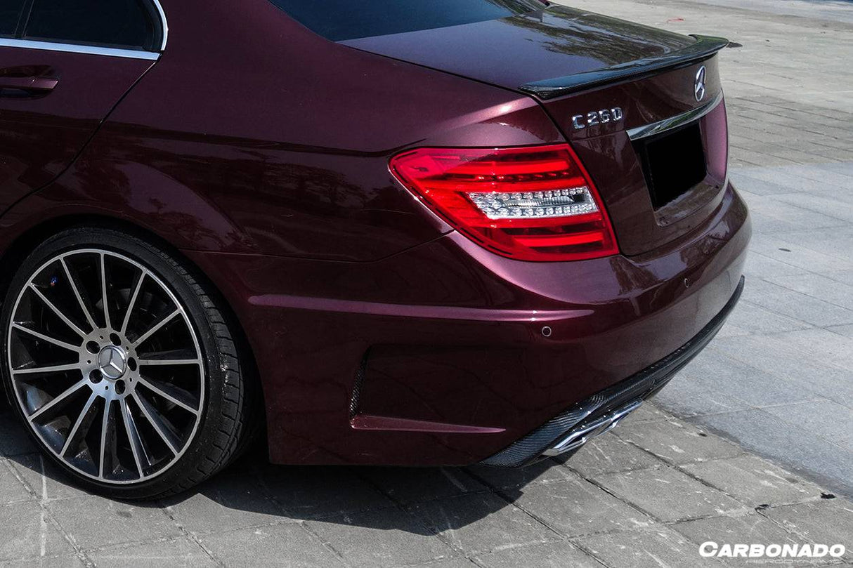 2008-2014 Mercedes Benz C Class W204 P Style Rear Bumper With exhaust Tips