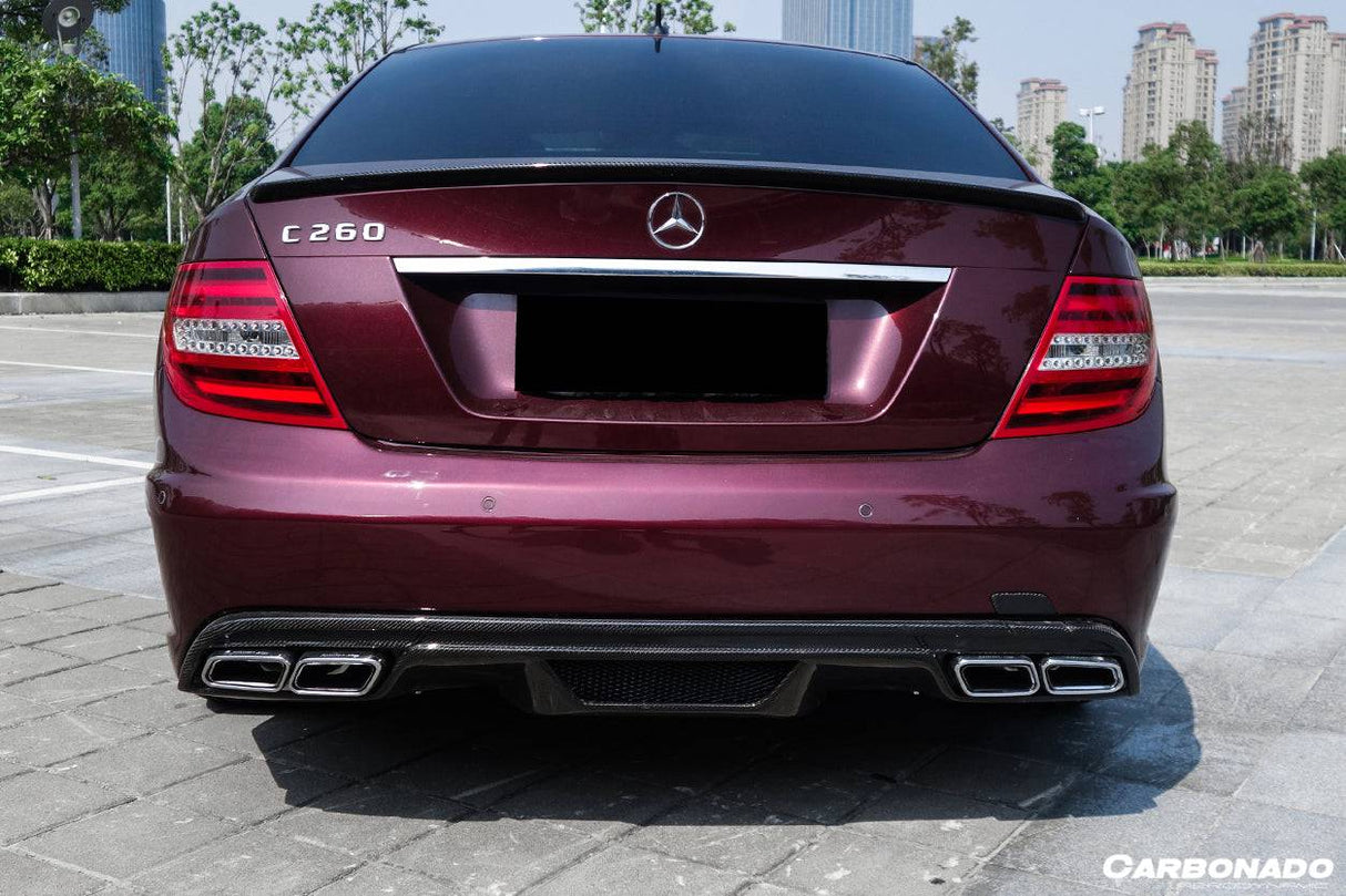 2008-2014 Mercedes Benz C Class W204 P Style Rear Bumper With exhaust Tips