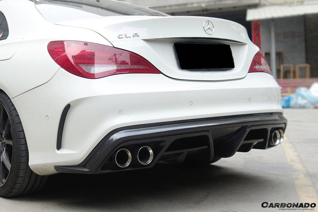 2014-2016 Mercedes Benz W117 CLA Sport & CLA45 AMG PA Style Rear Diffuser with exhaust tips