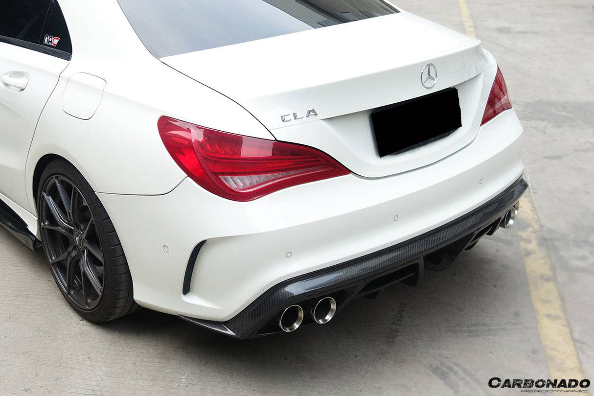 2014-2016 Mercedes Benz W117 CLA Sport & CLA45 AMG PA Style Rear Diffuser with exhaust tips