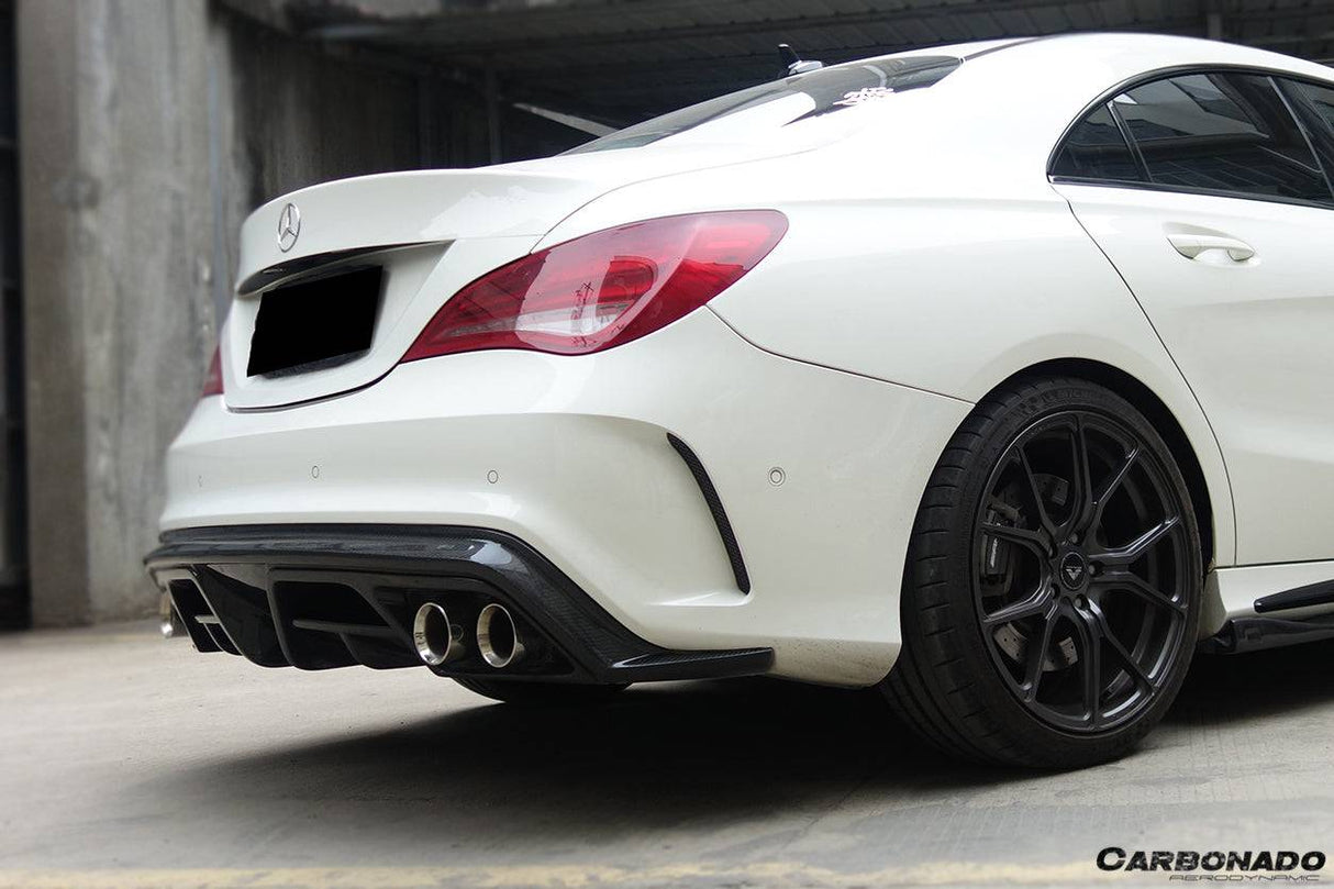 2014-2016 Mercedes Benz W117 CLA Sport & CLA45 AMG PA Style Rear Diffuser with exhaust tips
