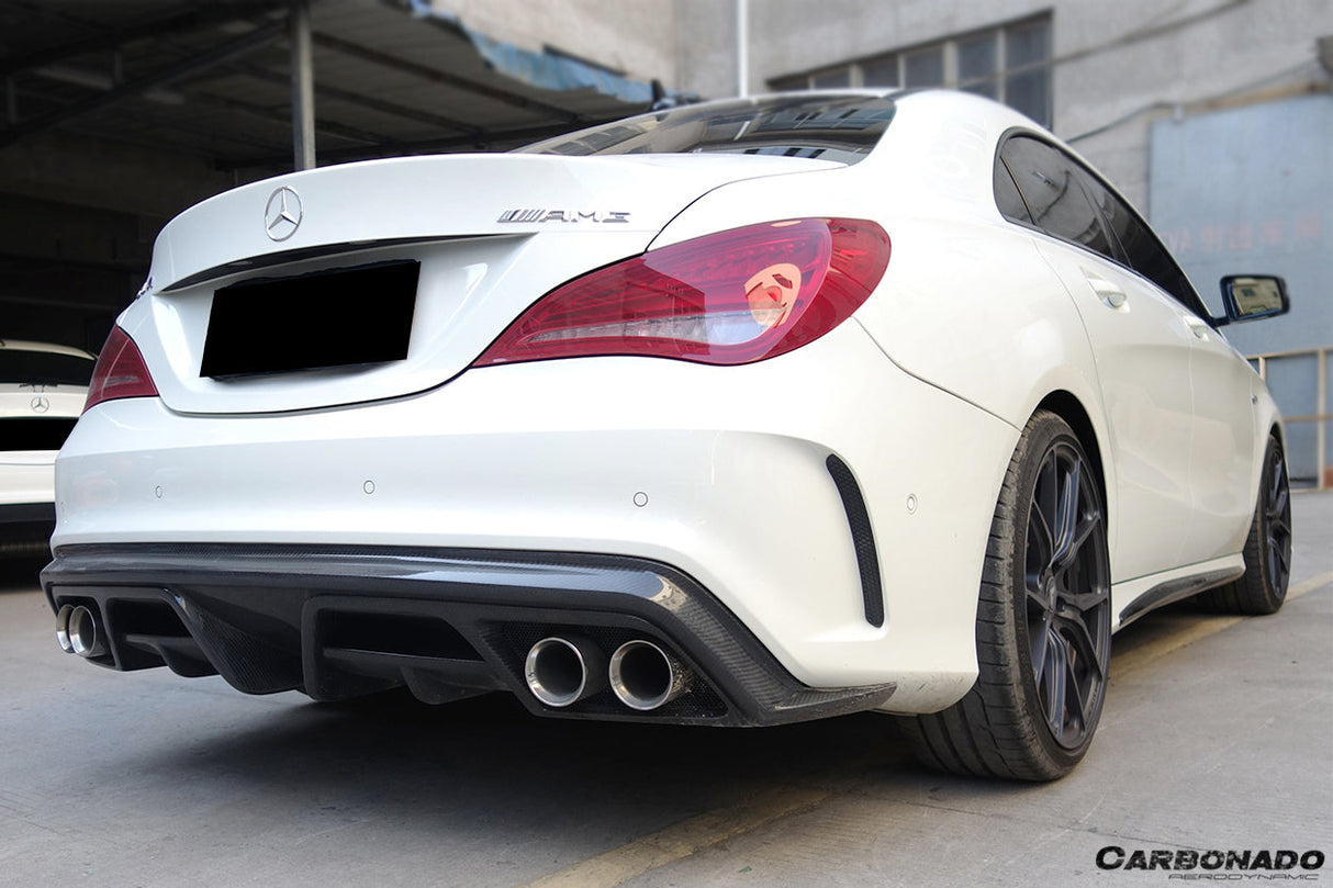 2014-2016 Mercedes Benz W117 CLA Sport & CLA45 AMG PA Style Rear Diffuser with exhaust tips
