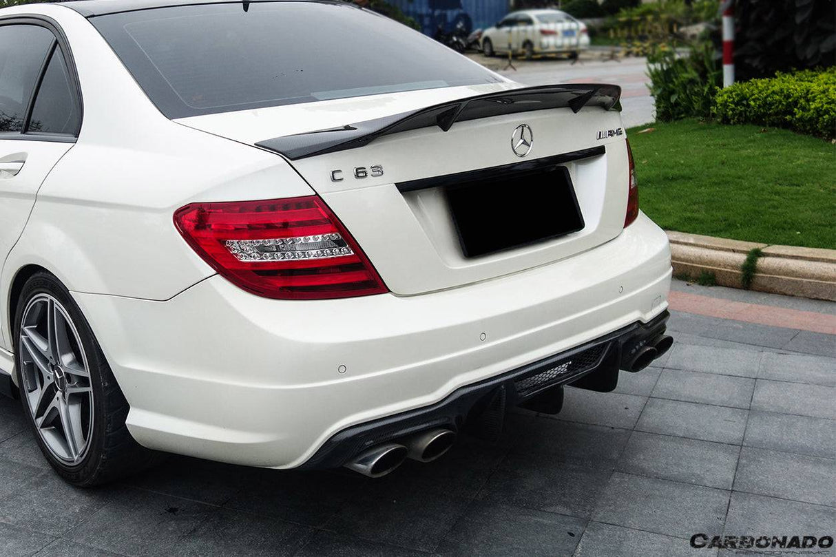 2012-2014 Mercedes Benz W204 C63 AMG Sedan VS Style Carbon Fiber Rear Lip