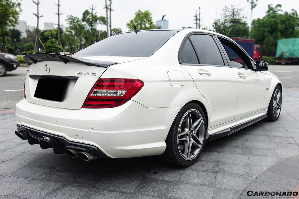 2012-2014 Mercedes Benz W204 C63 AMG Sedan VS Style Carbon Fiber Rear Lip