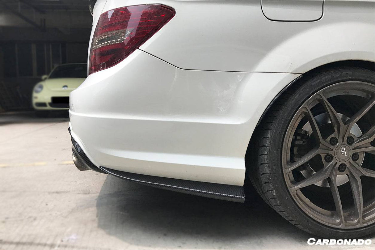 2012-2014 Mercedes Benz W204 C63 AMG RZS Style Carbon Fiber Rear Bumper Corner Extension