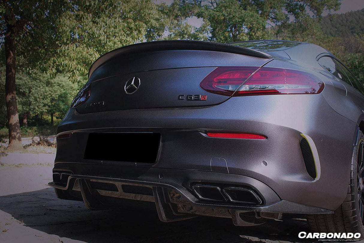 2015-2018 Mercedes Benz W205 C63  S AMG Coupe PS Style Rear Diffuser