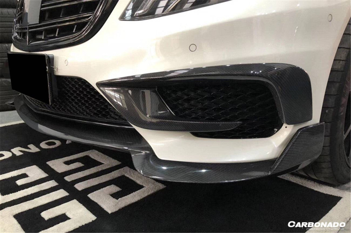 2014-2017 Mercedes Benz W222.1 S63 AMG BRS Style Carbon Fiber Front Bumper Air Vents