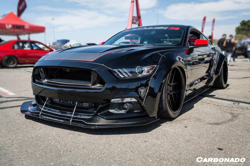 2015-2017 Ford Mustang TRU Style Carbon Fiber Front Bumper Up Grill