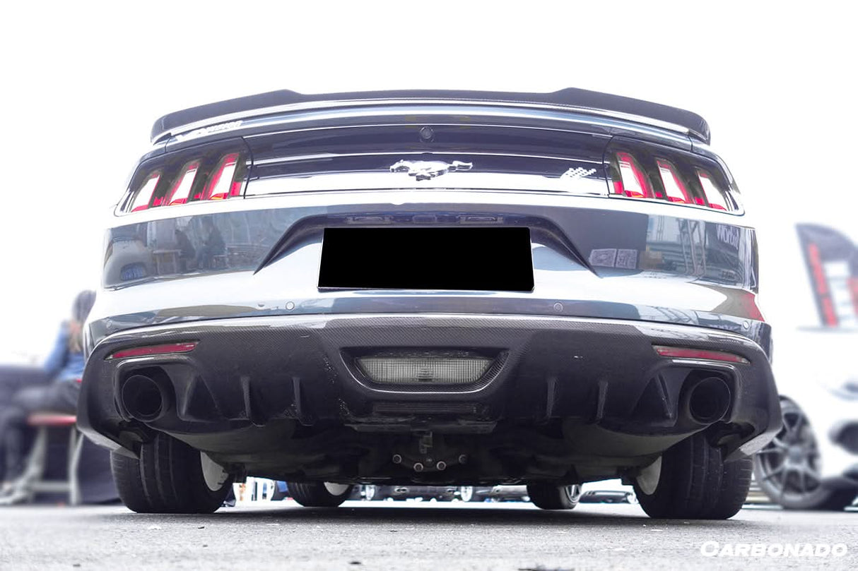 2015-2017 Ford Mustang Rsh Style Carbon Fiber Rear Diffuser Lip