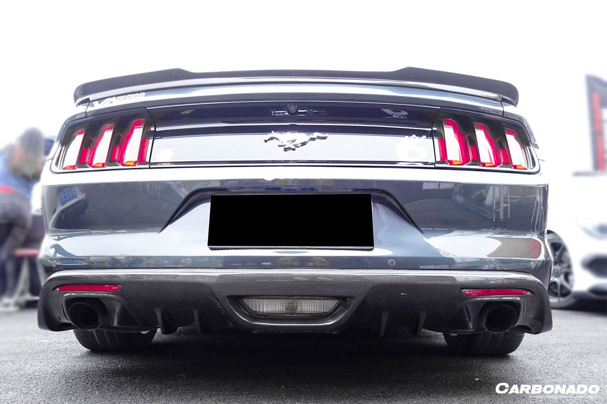 2015-2017 Ford Mustang Rsh Style Carbon Fiber Rear Diffuser Lip