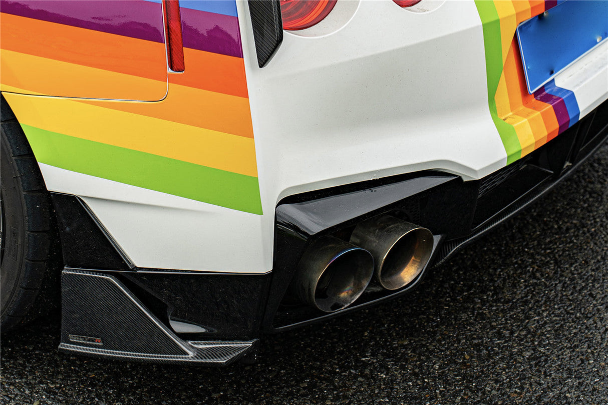 2023-2025 Nissan GTR R35 VS Style Carbon Fiber Rear Bumper Corner Splitter Lip caps