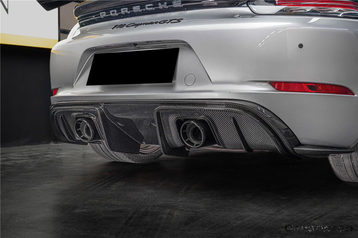 2017-2025 Porsche 718 Cayman Boxster GT4 And GT4RS Convert GT4RS Style Autoclave Carbon Fiber Rear Bumper Winglets