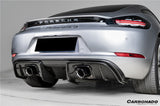 2017-2025 Porsche 718 Cayman Boxster GT4RS Style Autoclave Carbon Fiber Rear Diffuser Lip With Winglets And Exhaust Tips