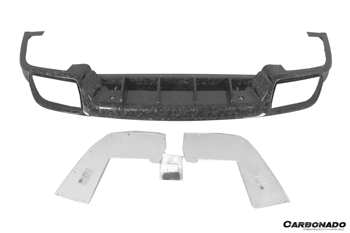 2018–2026 Porsche Cayenne 9Y0 9YB Autoclaved Carbon Fiber Rear Diffuser Carbonado (KT)  Fits: All Cayenne  Cayenne Coupé Full Range
