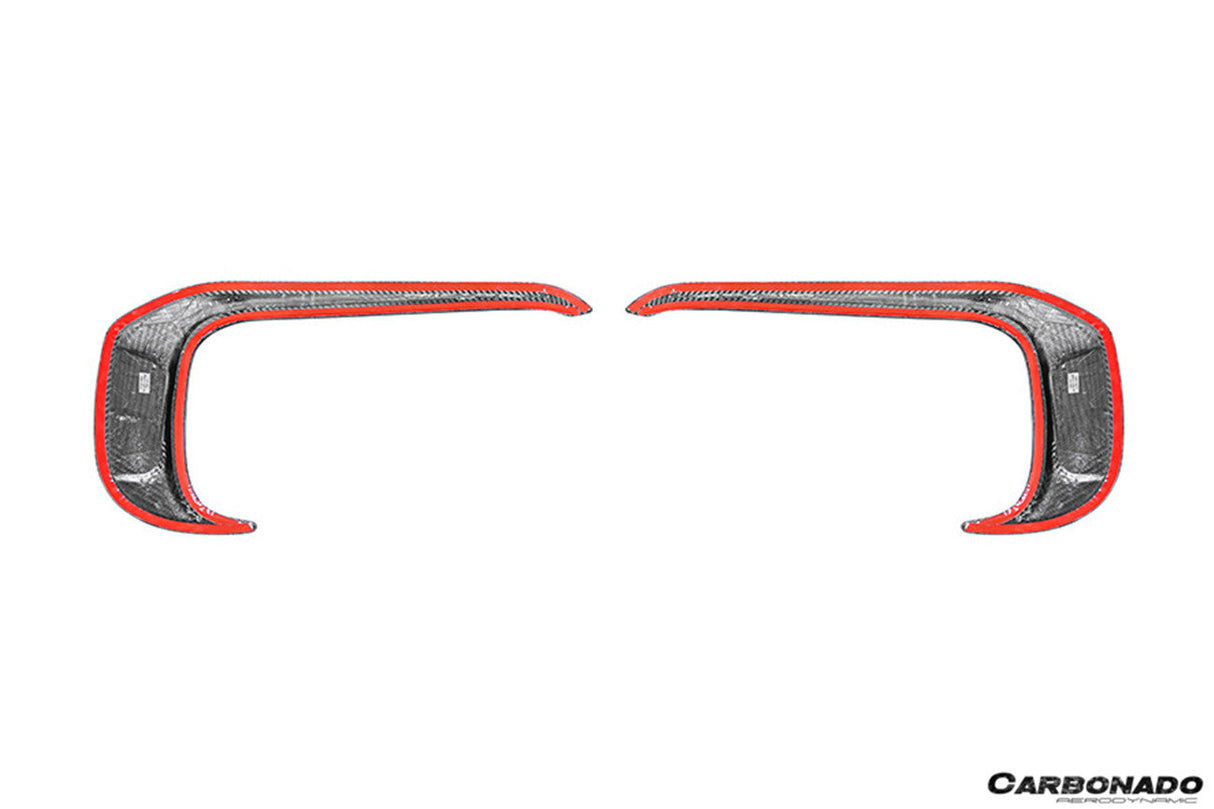 2018-2023 Porsche Cayenne 9YA 9Y0 9YB Autoclave Carbon Fiber Front Bumper Vent Trims Carbonado (MSY) Fits: Cayenne, S, GTS, Turbo