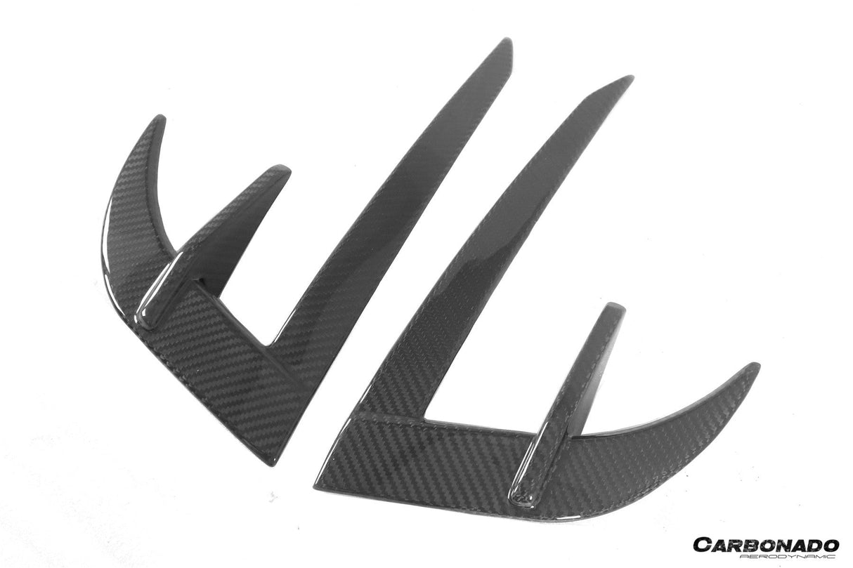 2020-2024 Tesla Model Y AD Style Autoclave Carbon Fiber Front Daytime Running Light Covers