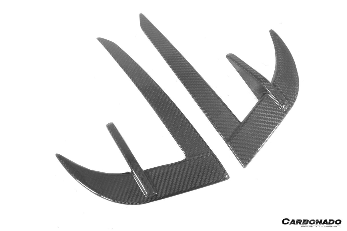 2020-2024 Tesla Model Y AD Style Autoclave Carbon Fiber Front Daytime Running Light Covers