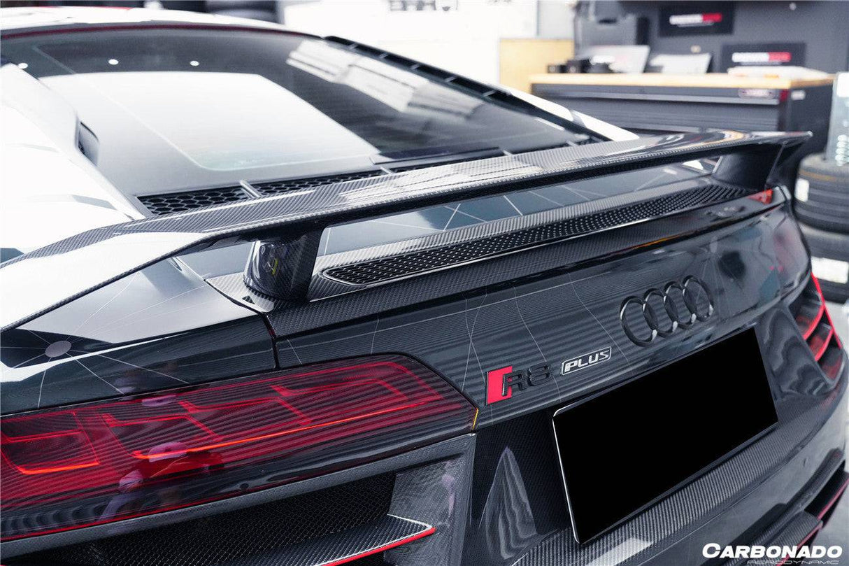 2016-2025 Audi R8 GEN2 Coupe ONLY GT Style Carbon Fiber Trunk Wing with Base