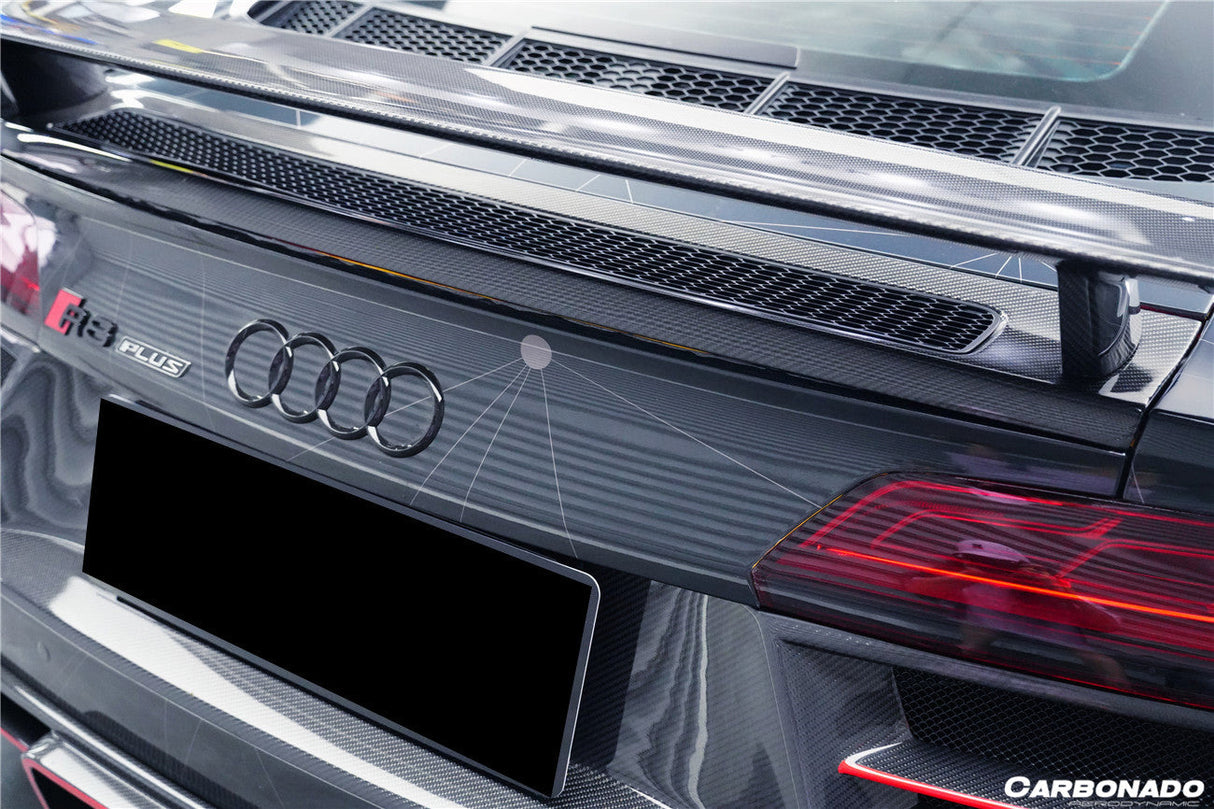2016-2025 Audi R8 GEN2 Coupe ONLY GT Style Carbon Fiber Trunk Wing with Base