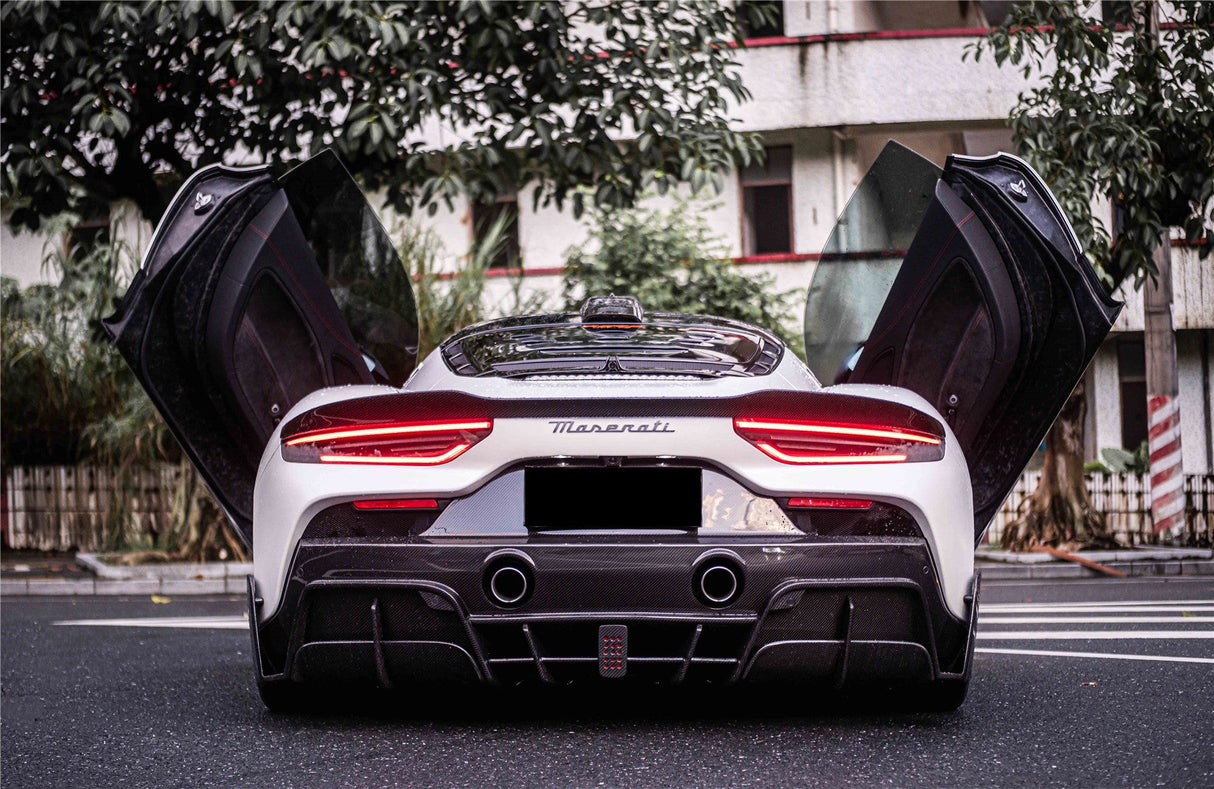 2020-2024 Maserati MC20 MSY Style DRY Carbon Fiber Rear Diffuser with Brake Light