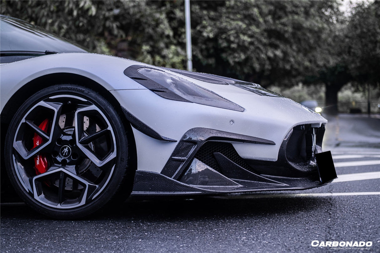 2020-2025 Maserati MC20 MSY Style DRY Carbon Fiber Front Bumper Canards