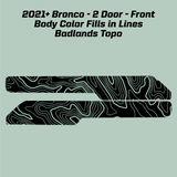Topo Front Interior Upper Door Card Insert Overlays (Printed Series) - 2021+ Bronco 2 Door