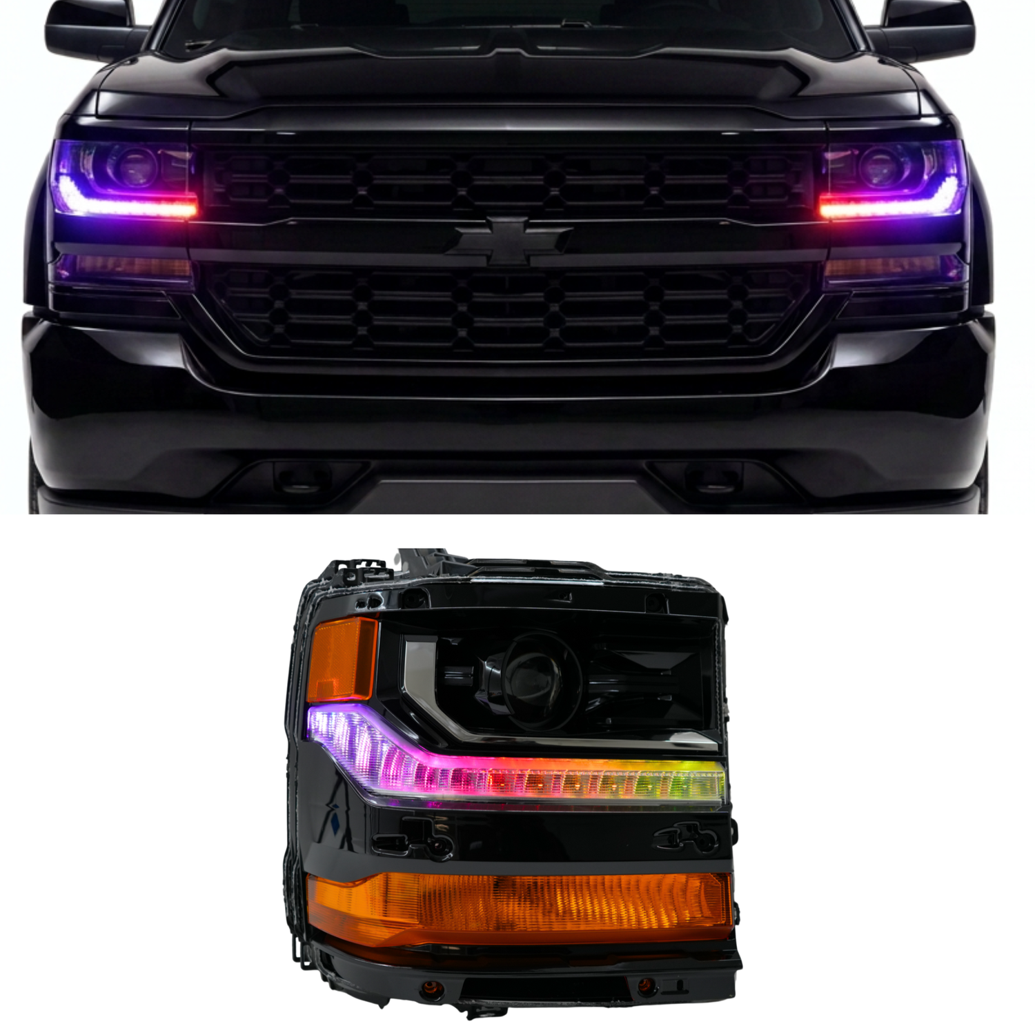 Chevrolet Silverado Multicolor Flow Series DRL Boards (2016-2018)