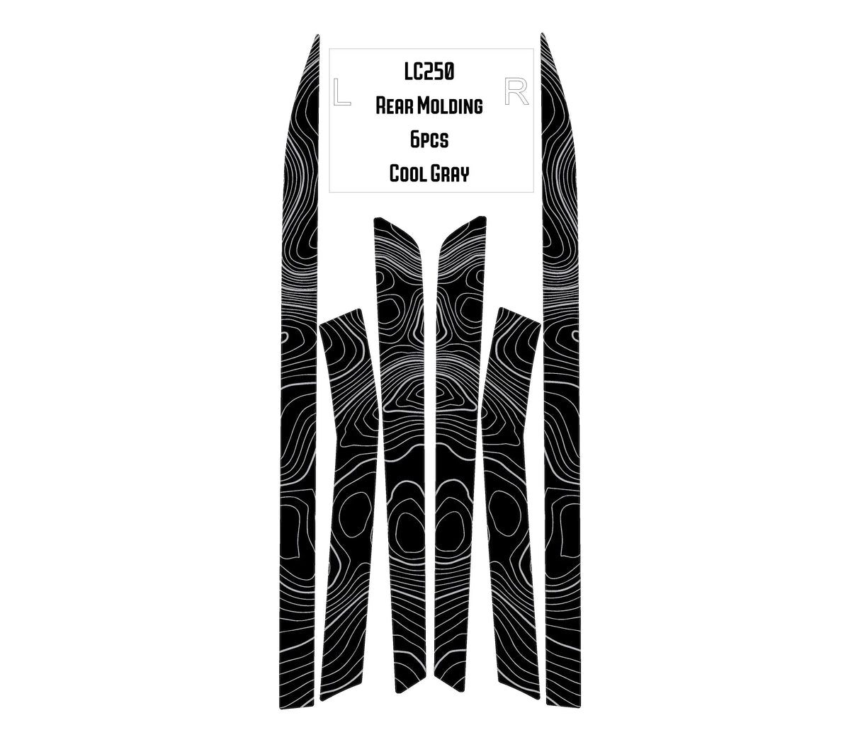 Topographic Rear Trim Overlays (6pcs) - 2024+ Land Cruiser / GX 550