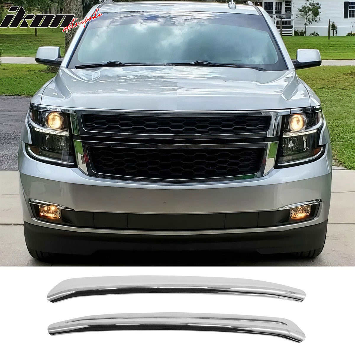 2015-2020 Chevrolet Tahoe Chrome Front Fog Lights Garnishes Bezels Cover 2PCS Set