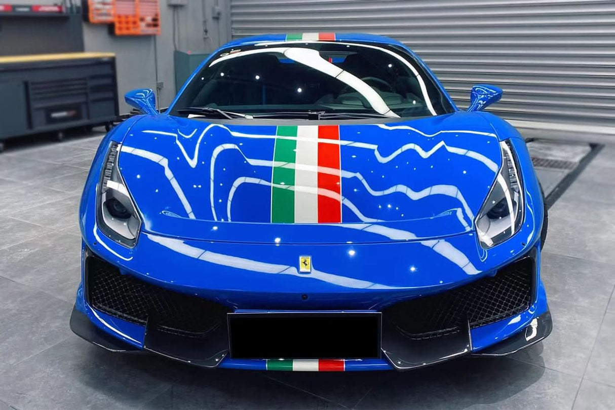 2018-2020 Ferrari 488 Pista Only Partial Carbon Fiber Front Bumper - DarwinPRO