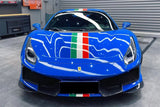 2018-2020 Ferrari 488 Pista Only Partial Carbon Fiber Front Bumper - DarwinPRO