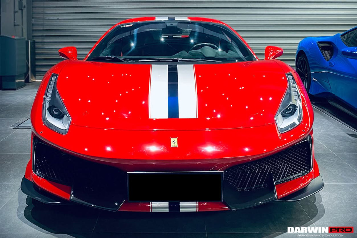 2018-2020 Ferrari 488 Pista Only Partial Carbon Fiber Front Bumper - DarwinPRO