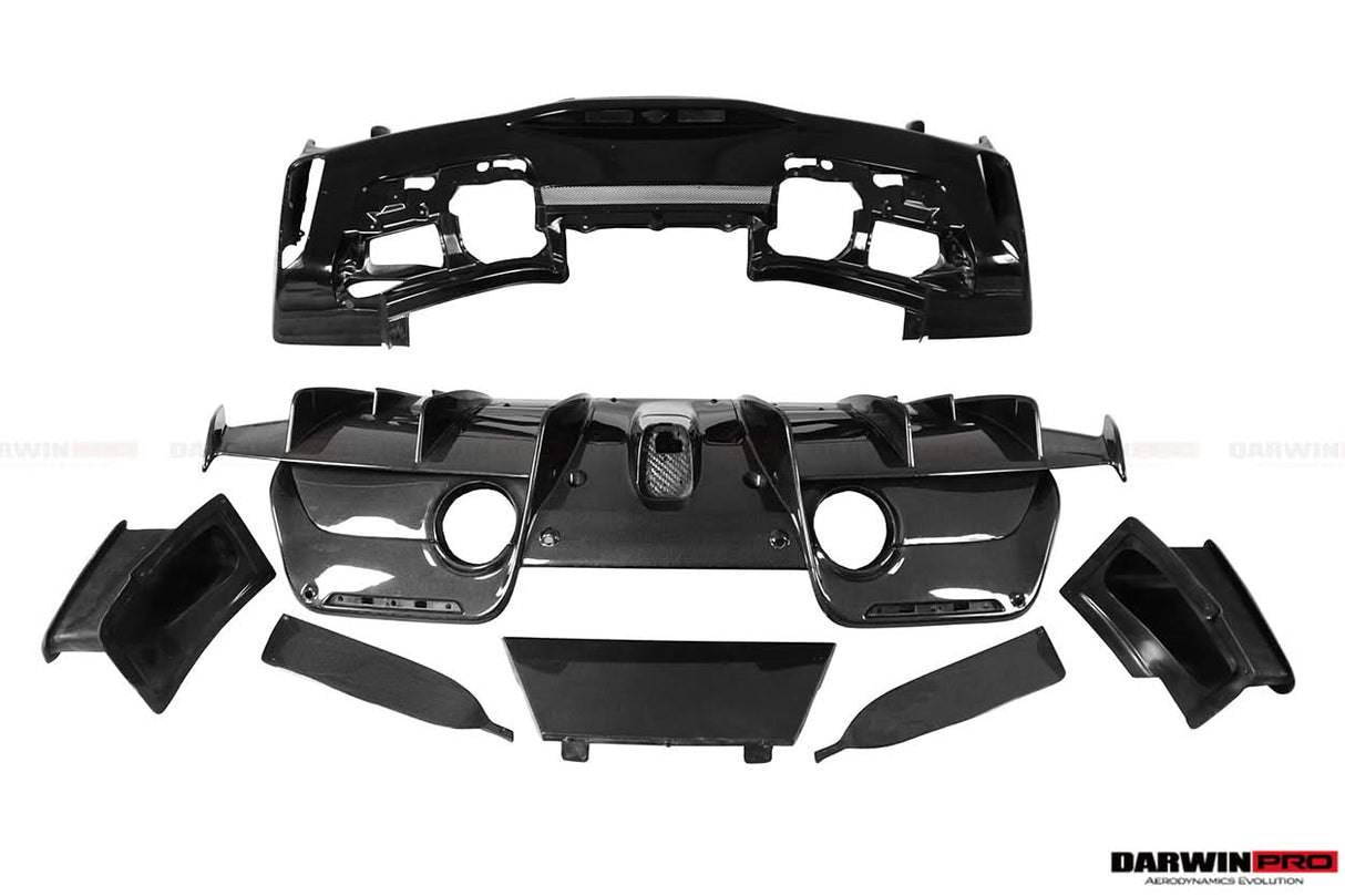 2015-2020 Ferrari 488 GTB Pista Style Carbon Fiber Rear Bumper And Wing