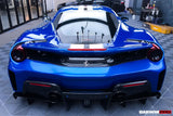 2015-2020 Ferrari 488 GTB Pista Style Carbon Fiber Rear Bumper And Wing