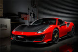 2015-2020 Ferrari 488 GTB | Spider Partial Carbon Fiber Front Bumper Set with Hood - DarwinPRO Pista Design