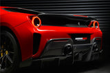 2015-2020 Ferrari 488 GTB Pista Style Carbon Fiber Rear Bumper And Wing