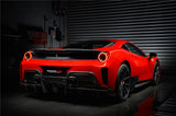 2015-2020 Ferrari 488 GTB Pista Style Carbon Fiber Rear Bumper And Wing