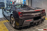 2015-2020 Ferrari 488 Spider Pista Style Carbon Fiber Rear Bumper And Wing