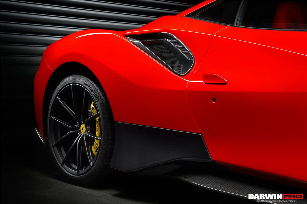2015-2020 Ferrari 488 GTB | Spider Pista Style Carbon Fiber Quarter Panel Side Scoops